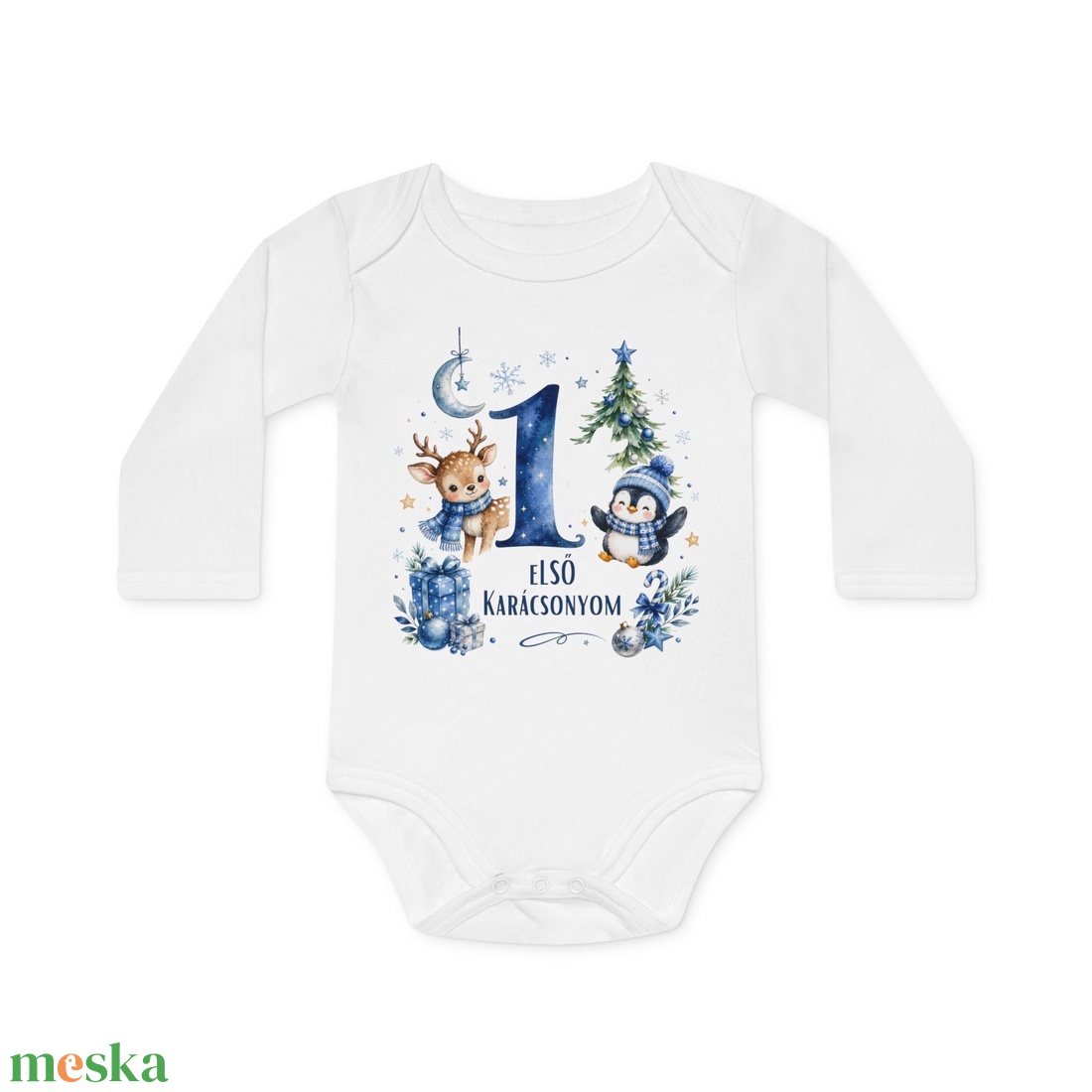 Első Karácsonyom Baba Body � Aranyos Karácsonyi Hosszú Ujjú Body, Ajándék Babáknak - baba - mama - babaruházat - baba body - Meska.hu