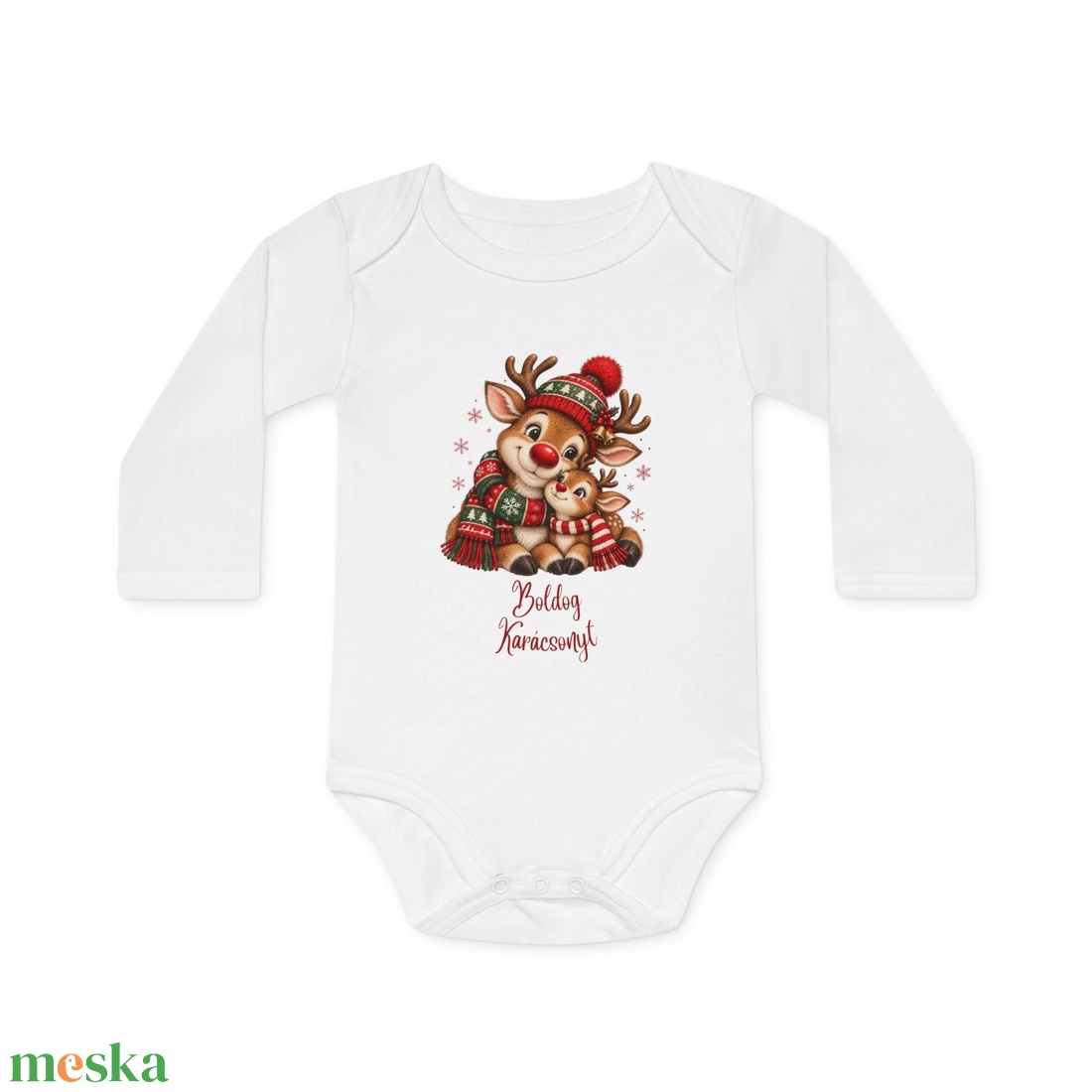 Boldog Karácsonyt Baba Body � Aranyos Karácsonyi Hosszú Ujjú Body, Ajándék Babáknak - baba - mama - babaruházat - baba body - Meska.hu