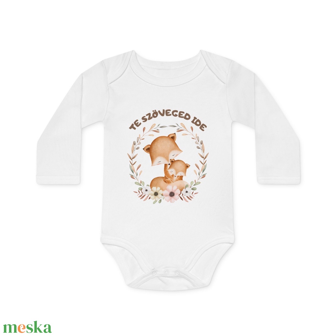 Egyedi Szöveges Baba Body � Névre Szóló Aranyos Állatpáros Design, Személyre Szabott Ajándék - baba - mama - babaruházat - baba body - Meska.hu