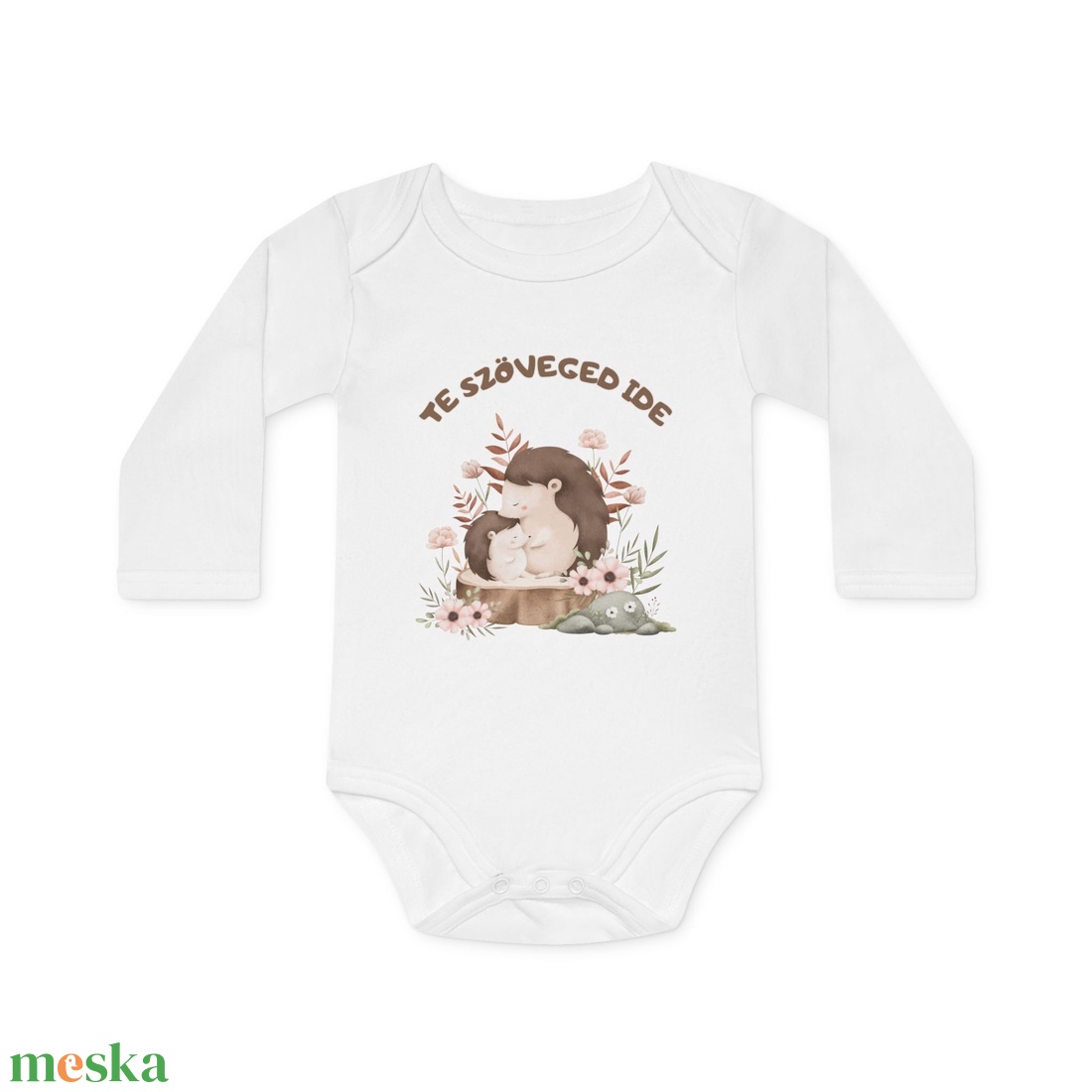 Egyedi Szöveges Baba Body � Névre Szóló Aranyos Állatpáros Design, Személyre Szabott Ajándék - baba - mama - babaruházat - baba body - Meska.hu