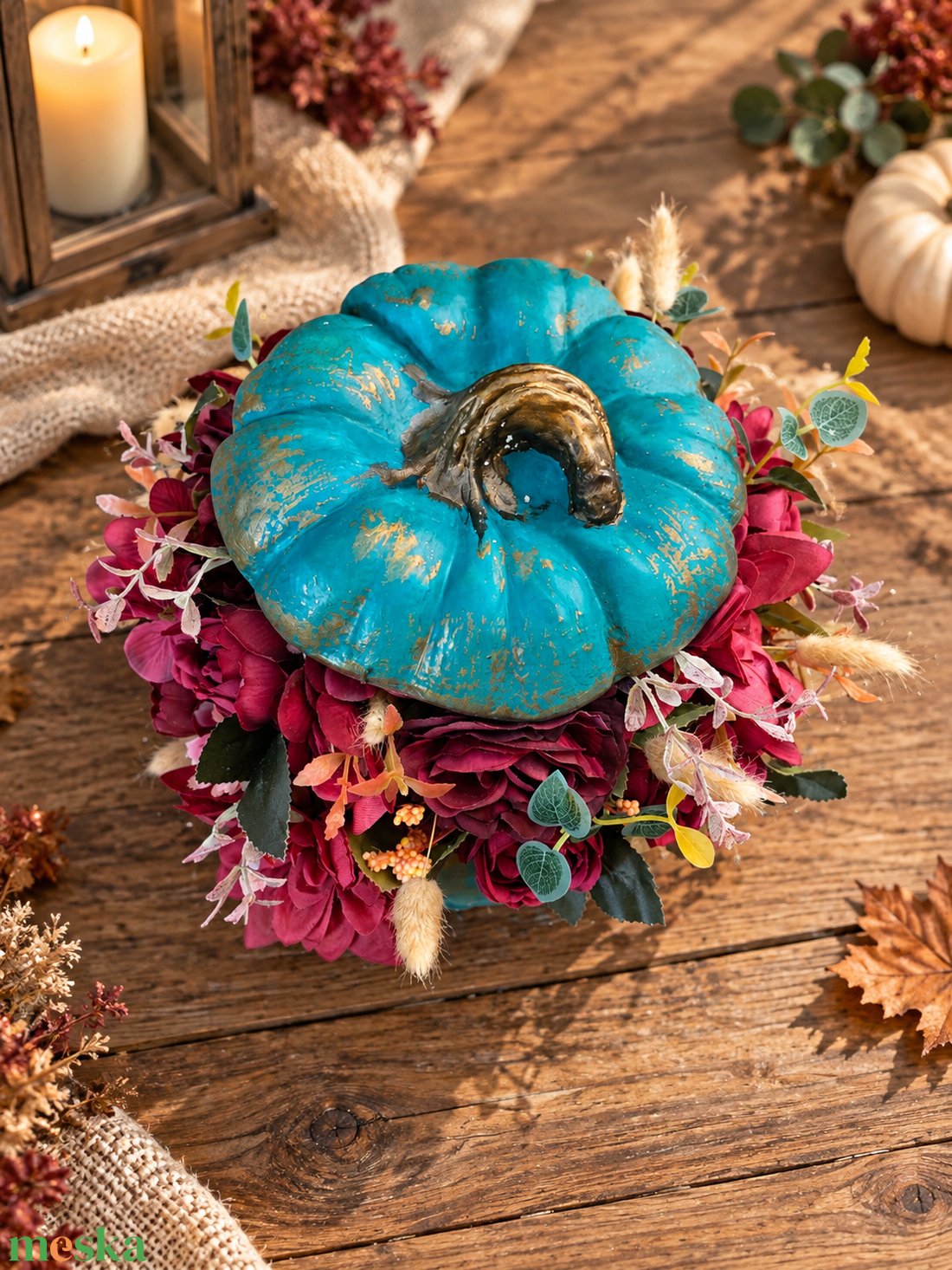 Őszi kerámia tök dekoráció  - otthon & életmód - dekoráció - halloween - halloweeni asztaldísz - Meska.hu