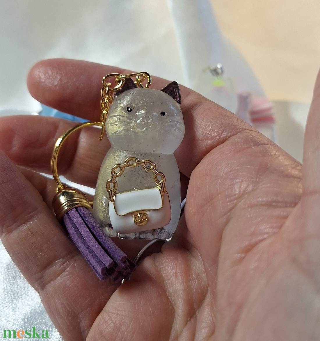 Cicaprütty kulcstartó  - táska & tok - kulcstartó & táskadísz - táskaakasztó - Meska.hu