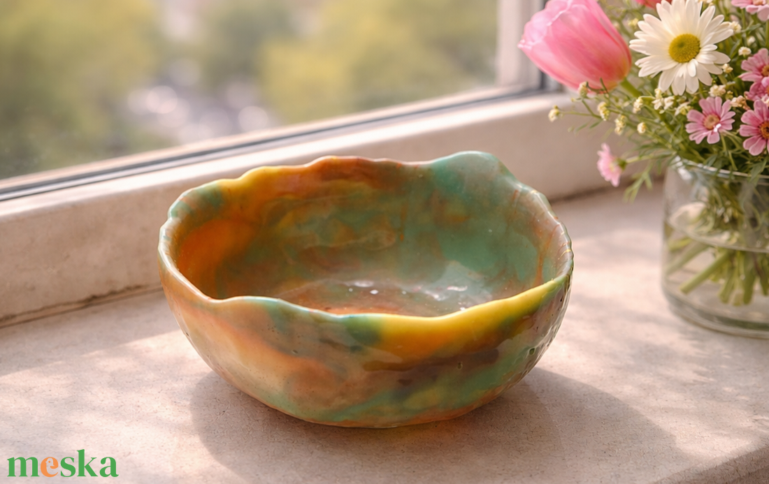 Tavaszi álom � kézzel készült gyanta tál ajándék nyuszival - ékszer - ékszertartó - ékszertartó tál - Meska.hu