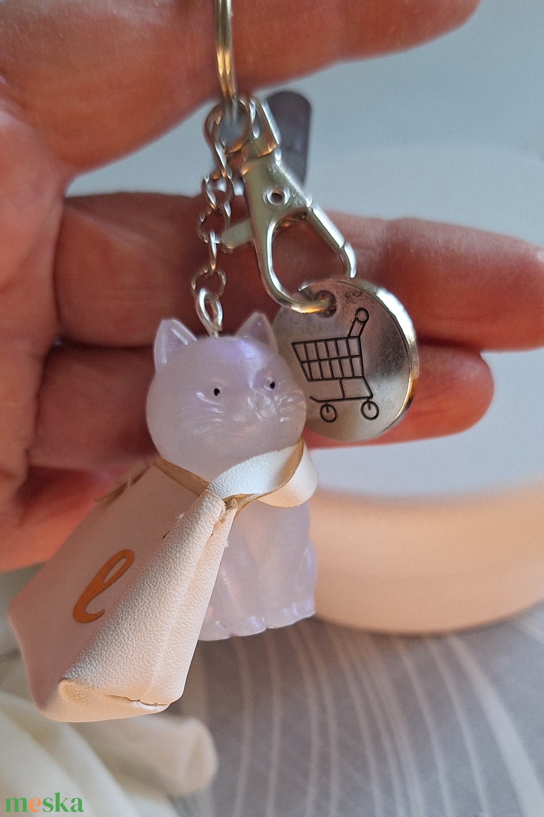 � BEVÁSÁRLÓ CICAPRÜTTY � Kulcstartó bevásárlókocsi érmével - táska & tok - kulcstartó & táskadísz - táskadísz - Meska.hu