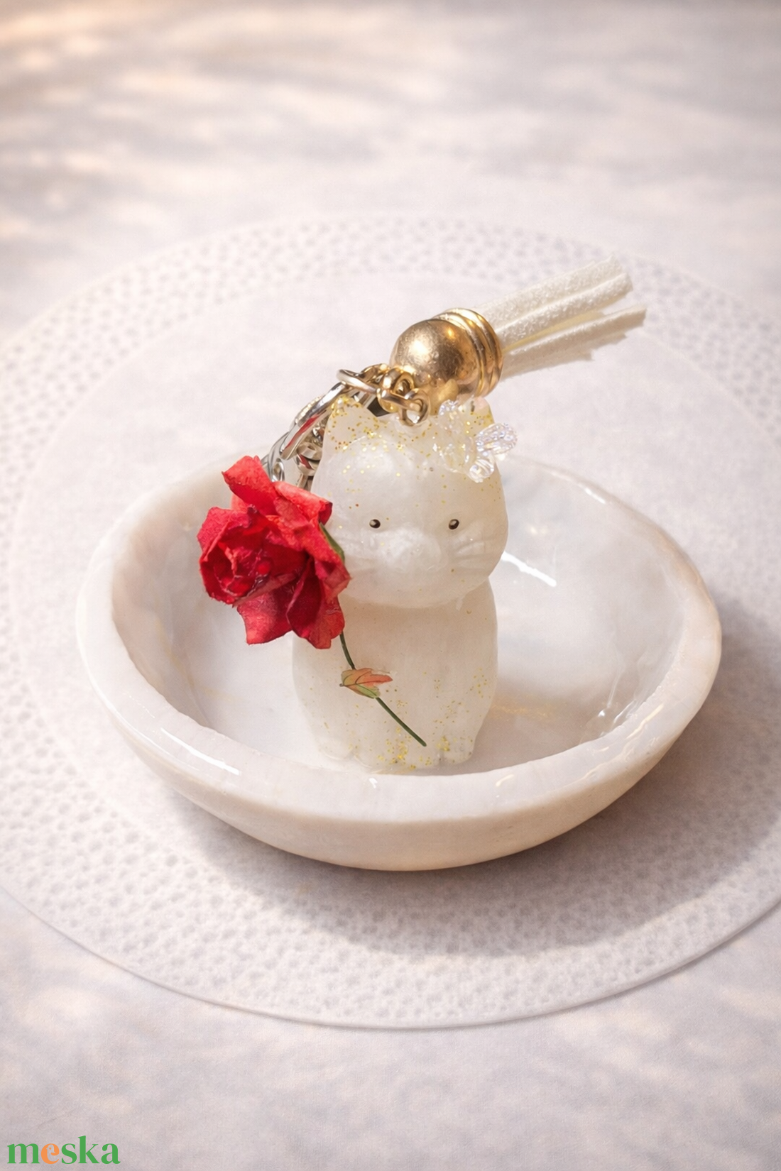 � Esküvői gyűrűtartó márvány tál � Menyasszony Cicaprütty figurával - ékszer - ékszertartó - ékszertartó tál - Meska.hu