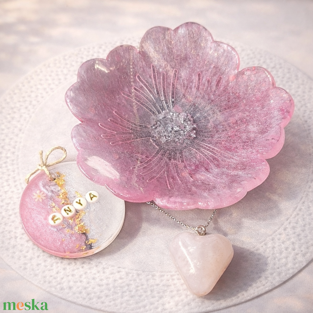 � Anya Rózsaszín Pillanat Ajándékszett - ékszer - ékszertartó - ékszertartó tál - Meska.hu