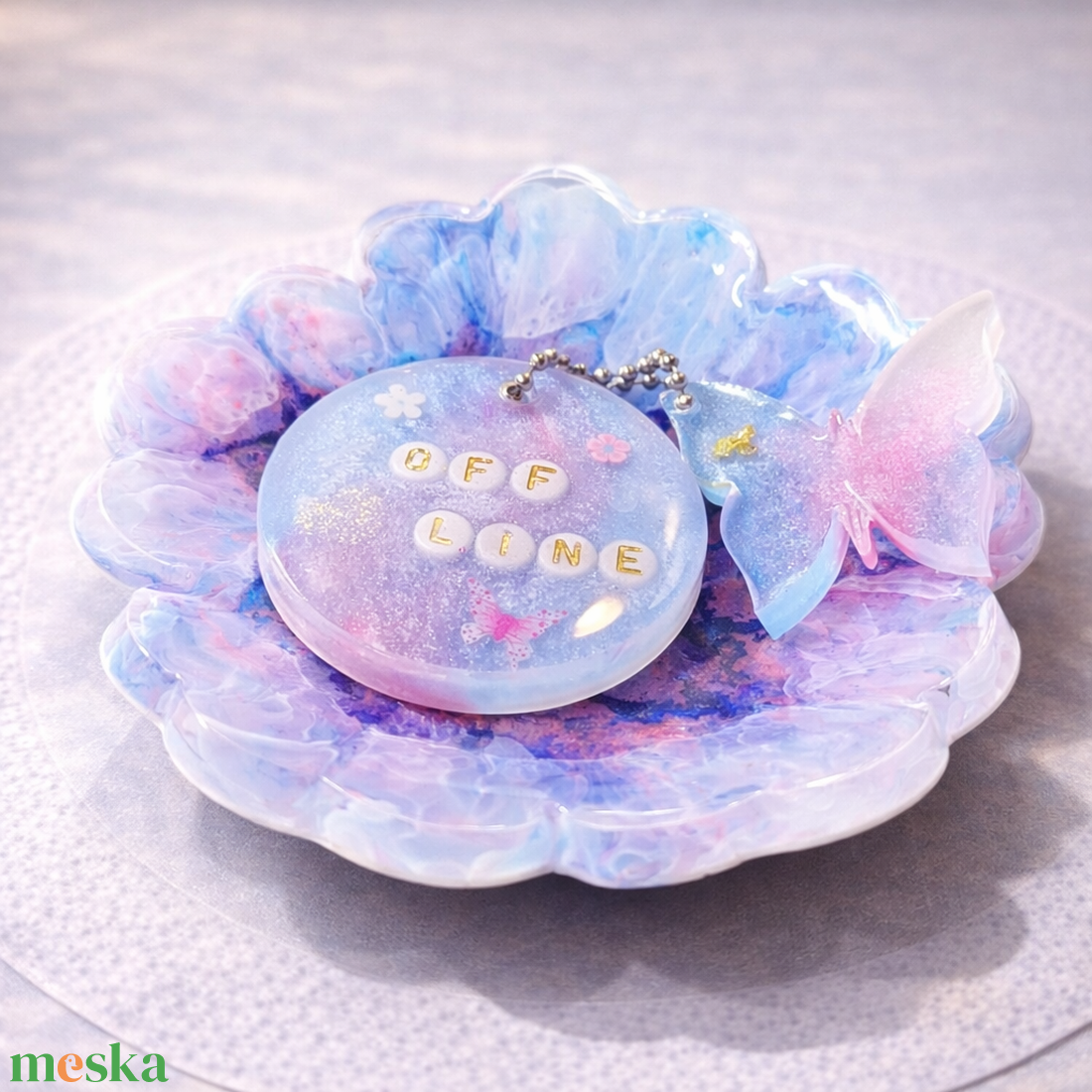 Galaxis Ajándékszett Virágformájú gyanta tál Offline Energia Emlék Korong - ékszer - ékszertartó - ékszertartó tál - Meska.hu