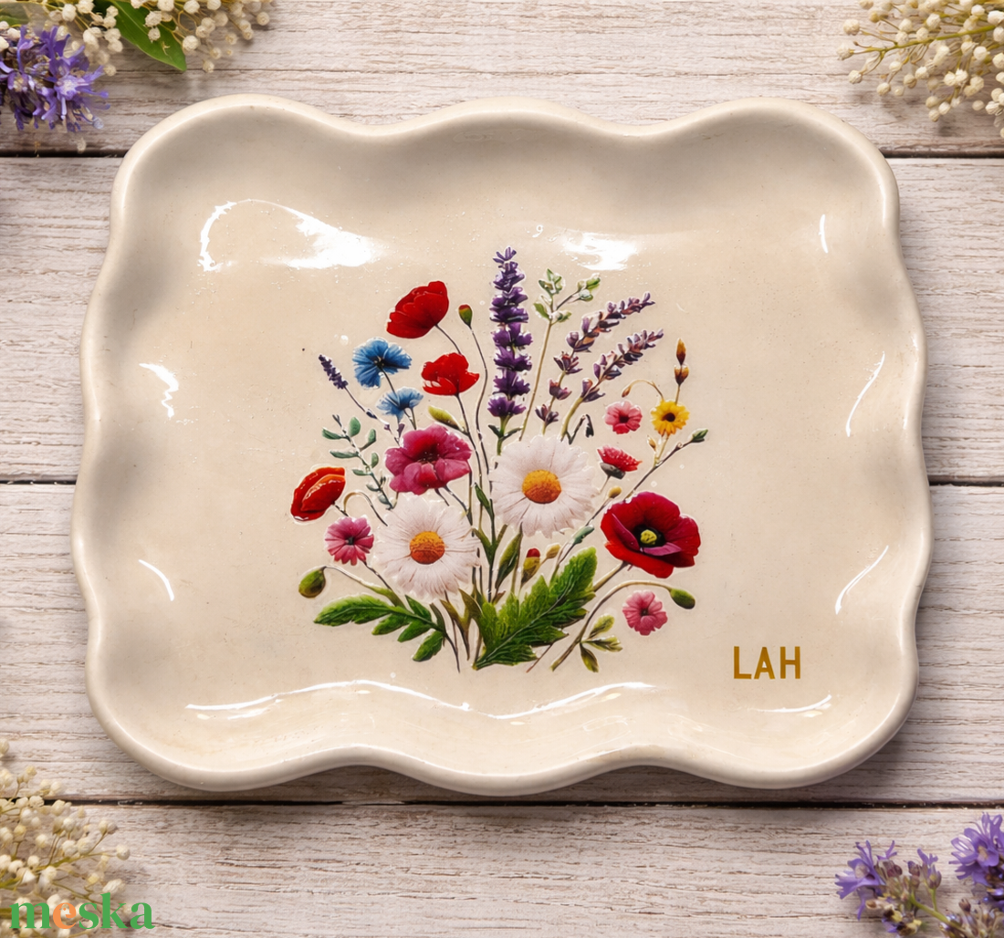 Egyedi virágos ékszertartó tál � rendelésre, személyre szabva - ékszer - ékszertartó - ékszertartó tál - Meska.hu