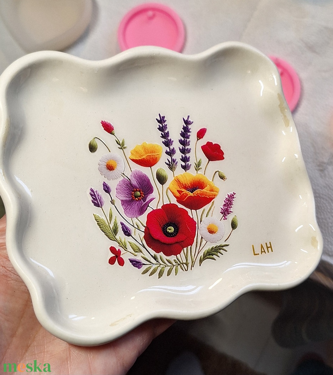 Egyedi virágos ékszertartó tál � rendelésre, személyre szabva - ékszer - ékszertartó - ékszertartó tál - Meska.hu