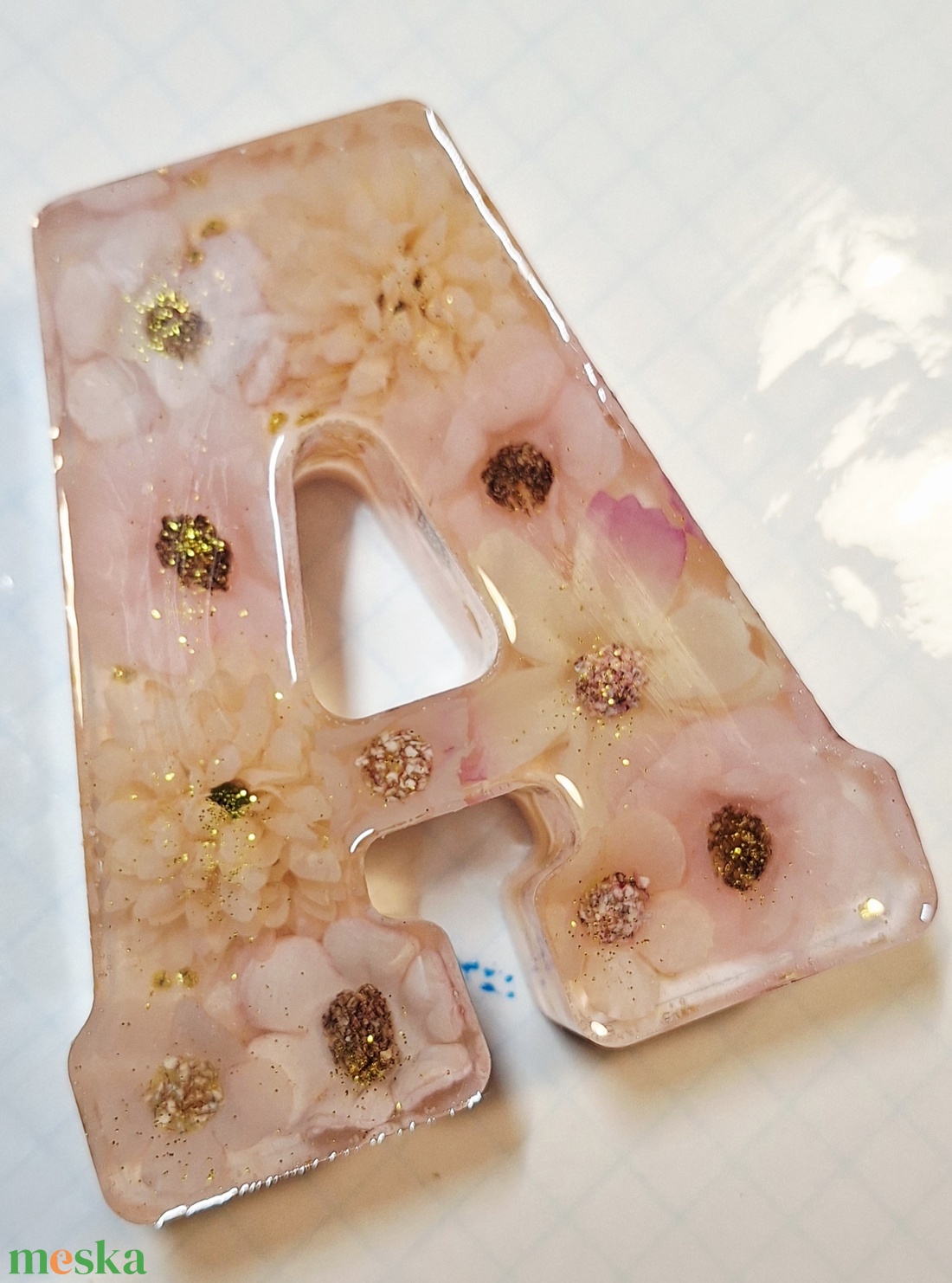 Egyedi virágos betű dekor � A betű - otthon & életmód - dekoráció - dísztárgy - Meska.hu