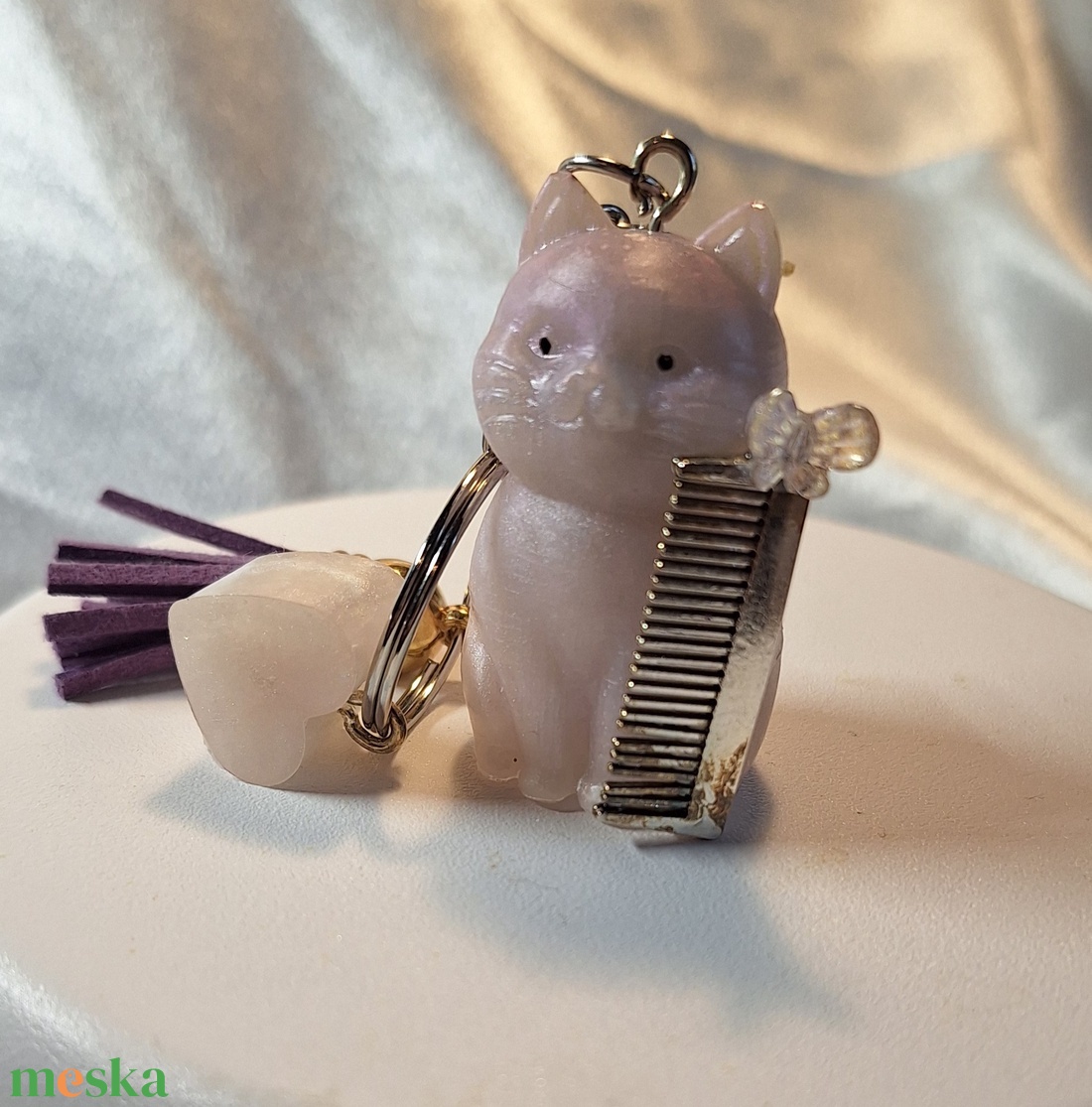 Fodrász Cicaprütty kulcstartó  - táska & tok - kulcstartó & táskadísz - kulcstartó - Meska.hu