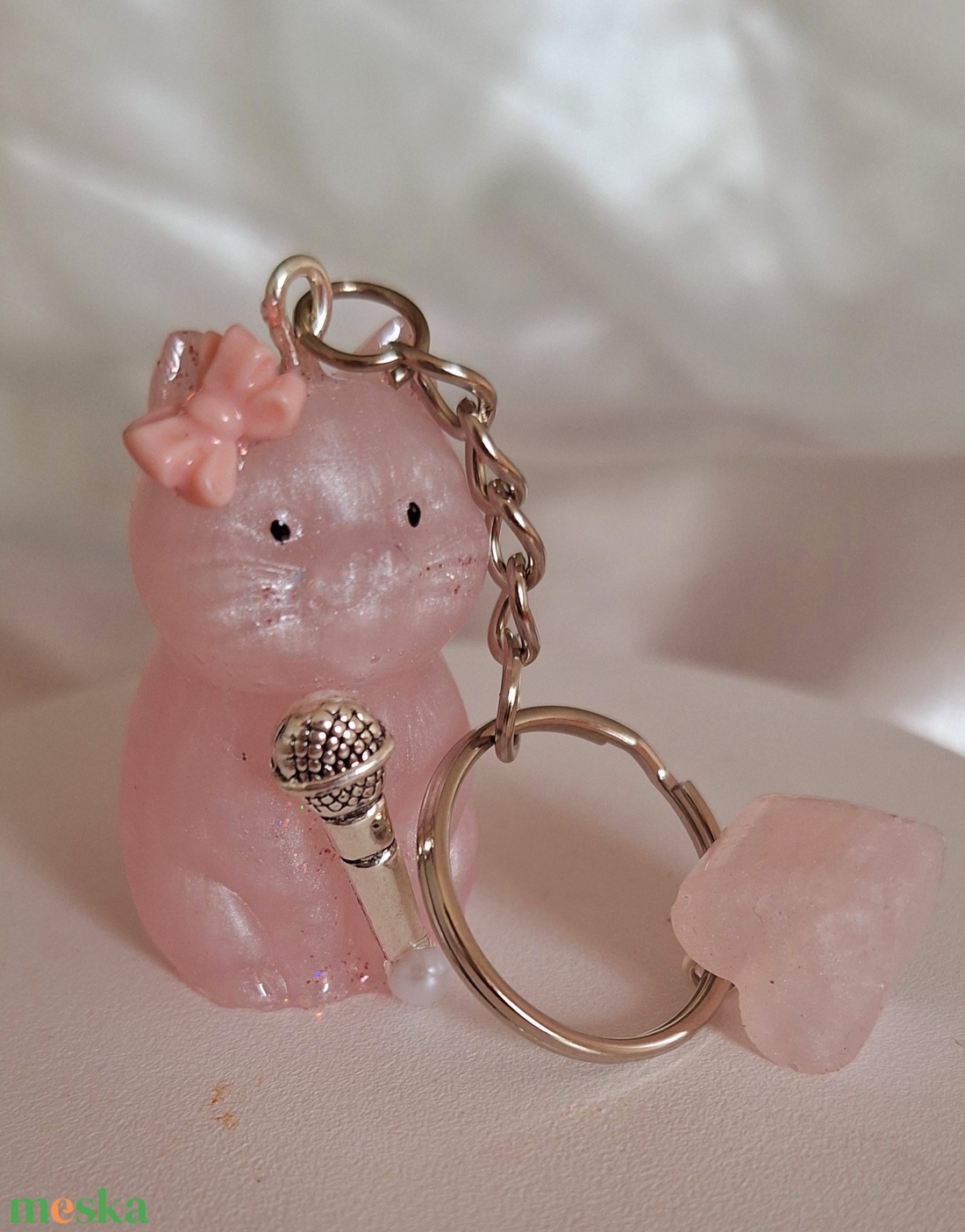 Énekesnő Cicaprütty kulcstartó  - táska & tok - kulcstartó & táskadísz - kulcstartó - Meska.hu