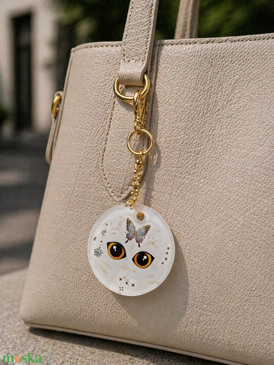 Táska Korong Cicák  - táska & tok - kulcstartó & táskadísz - táskadísz - Meska.hu