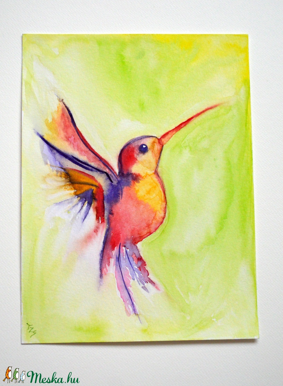 Kolibri kép - művészet - festmény - akvarell - Meska.hu