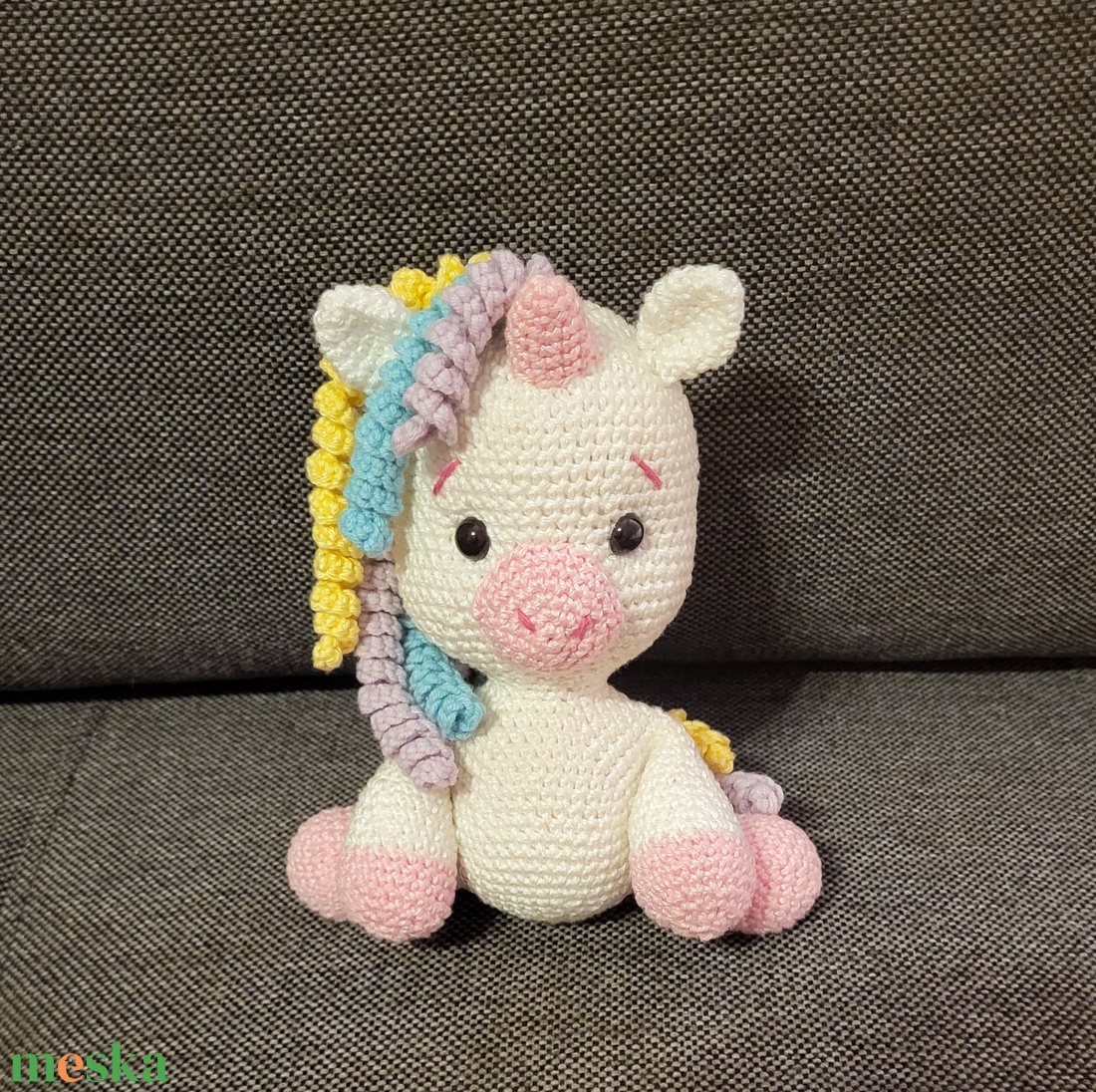 Horgolt unikornis amigurumi - játék & sport - plüssállat & játékfigura - unikornis - Meska.hu