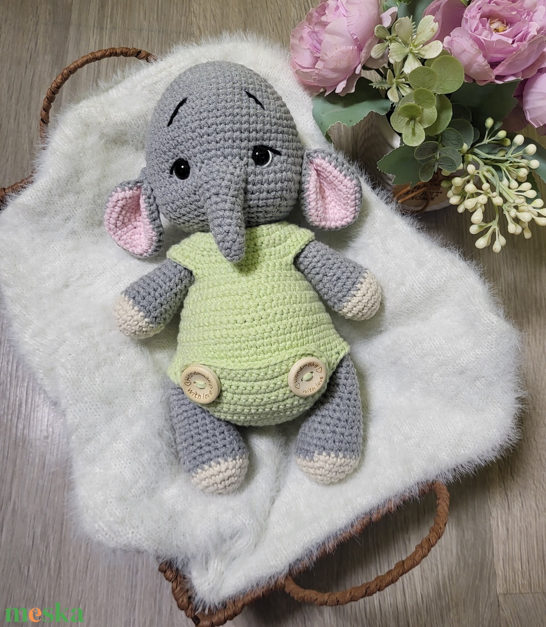 Horgolt elefánt amigurumi - játék & sport - plüssállat & játékfigura - elefánt - Meska.hu