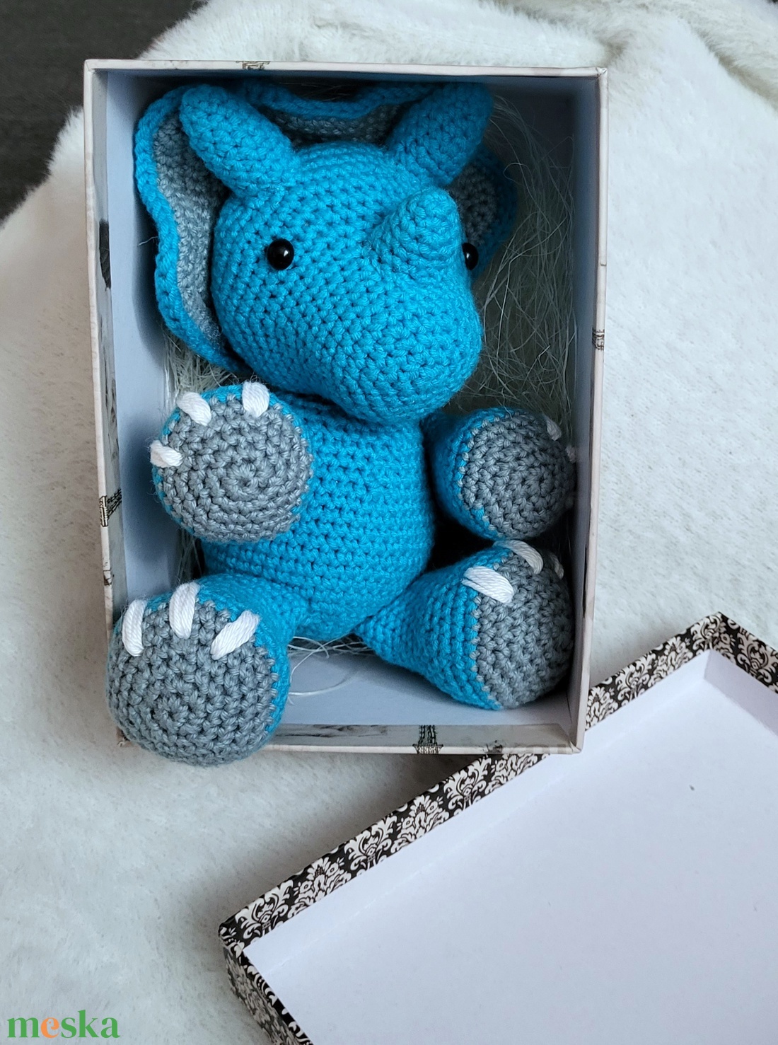 Horgolt dinó amigurumi - játék & sport - plüssállat & játékfigura - plüss dínók - Meska.hu