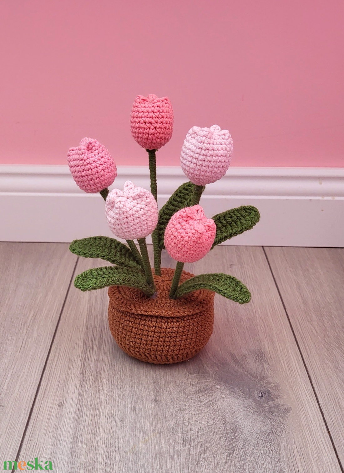 Horgolt tulipán kaspóban - otthon & életmód - dekoráció - Meska.hu