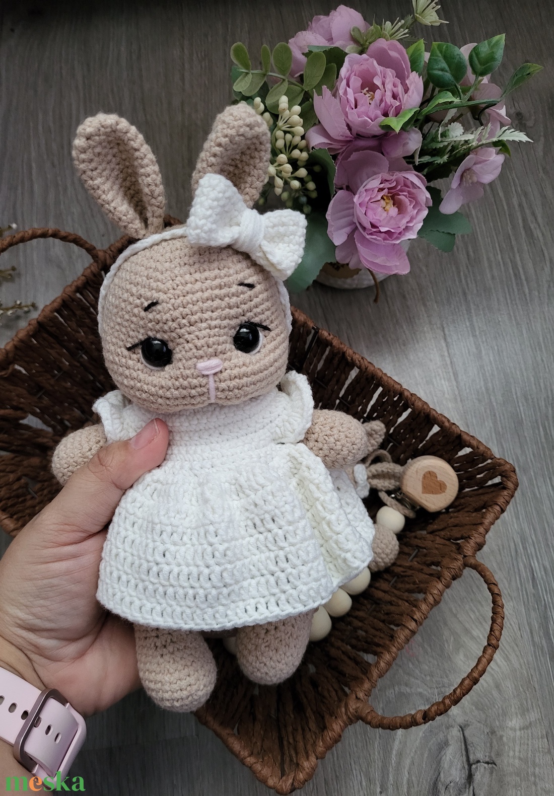 Horgolt nyuszi szett amigurumi - játék & sport - plüssállat & játékfigura - nyuszi - Meska.hu