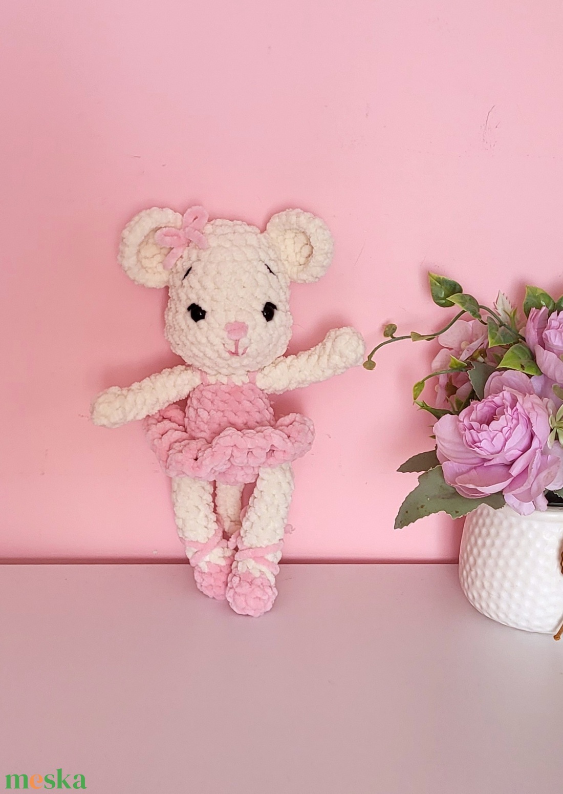 Horgolt balerina egér amigurumi - játék & sport - plüssállat & játékfigura - egér - Meska.hu