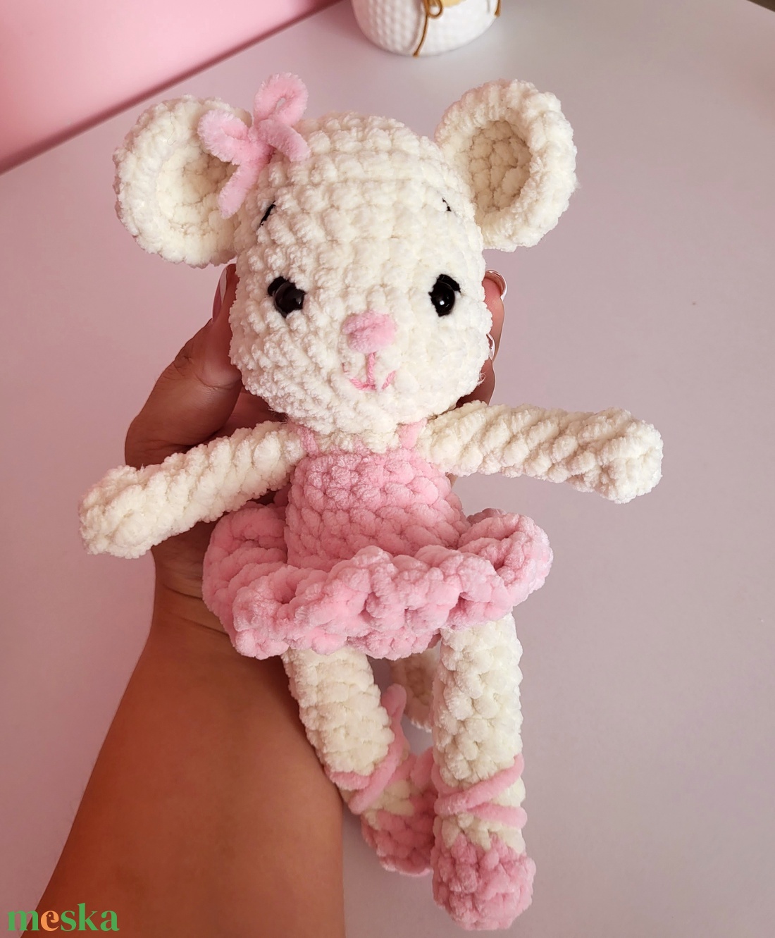 Horgolt balerina egér amigurumi - játék & sport - plüssállat & játékfigura - egér - Meska.hu
