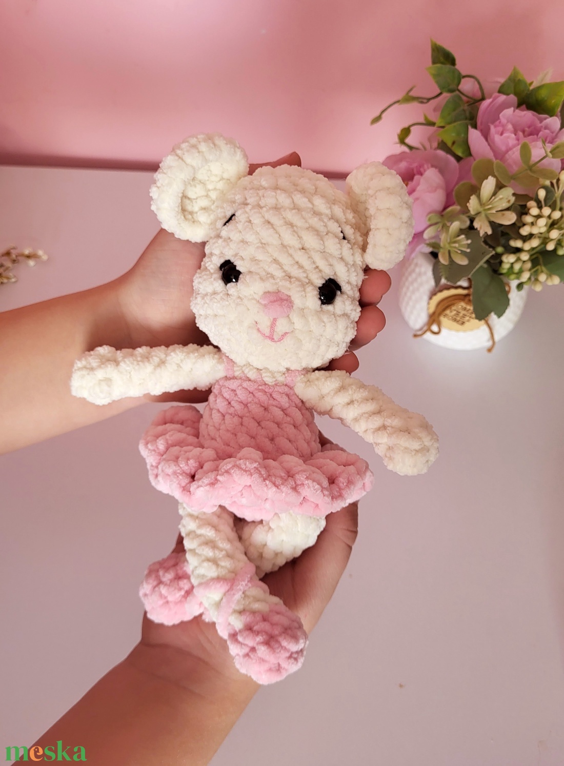 Horgolt balerina egér amigurumi - játék & sport - plüssállat & játékfigura - egér - Meska.hu
