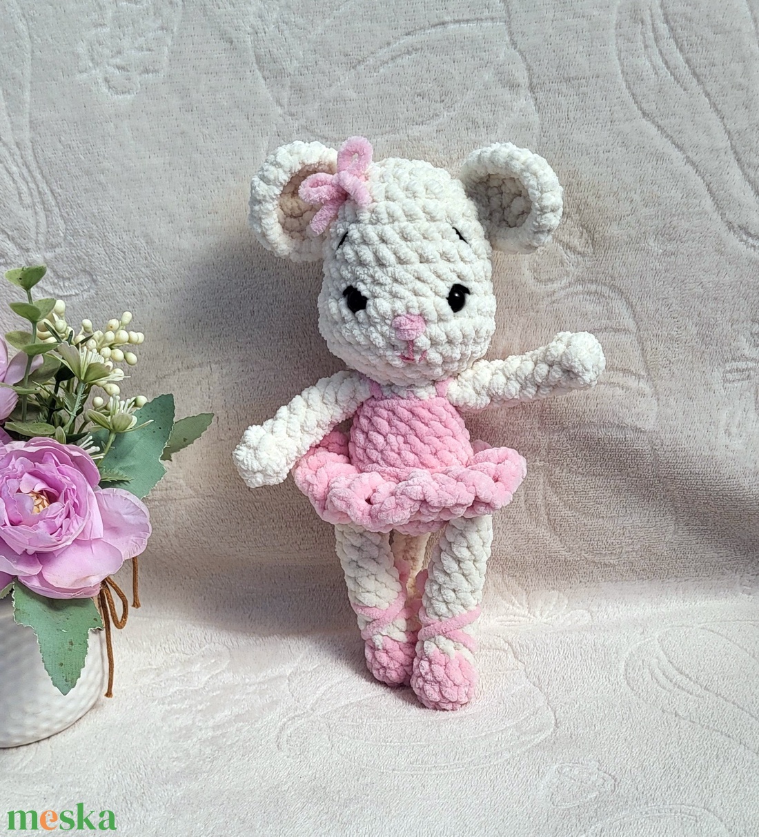 Horgolt balerina egér amigurumi - játék & sport - plüssállat & játékfigura - egér - Meska.hu