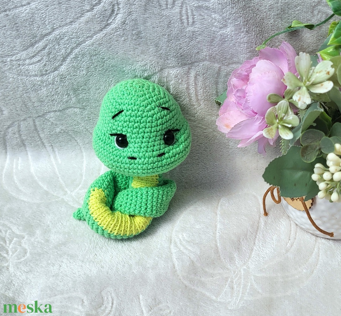 Horgolt kígyó amigurumi - játék & sport - plüssállat & játékfigura - más figura - Meska.hu