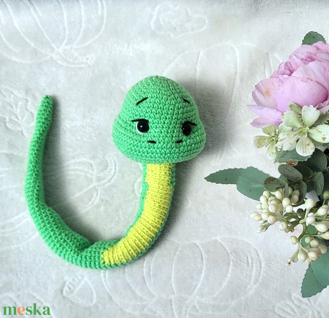 Horgolt kígyó amigurumi - játék & sport - plüssállat & játékfigura - más figura - Meska.hu
