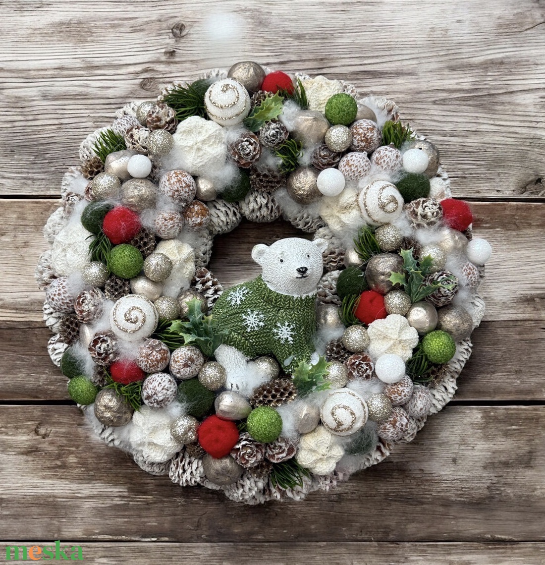 Ajtódísz - karácsony - adventi díszek - adventi ajtódísz - Meska.hu