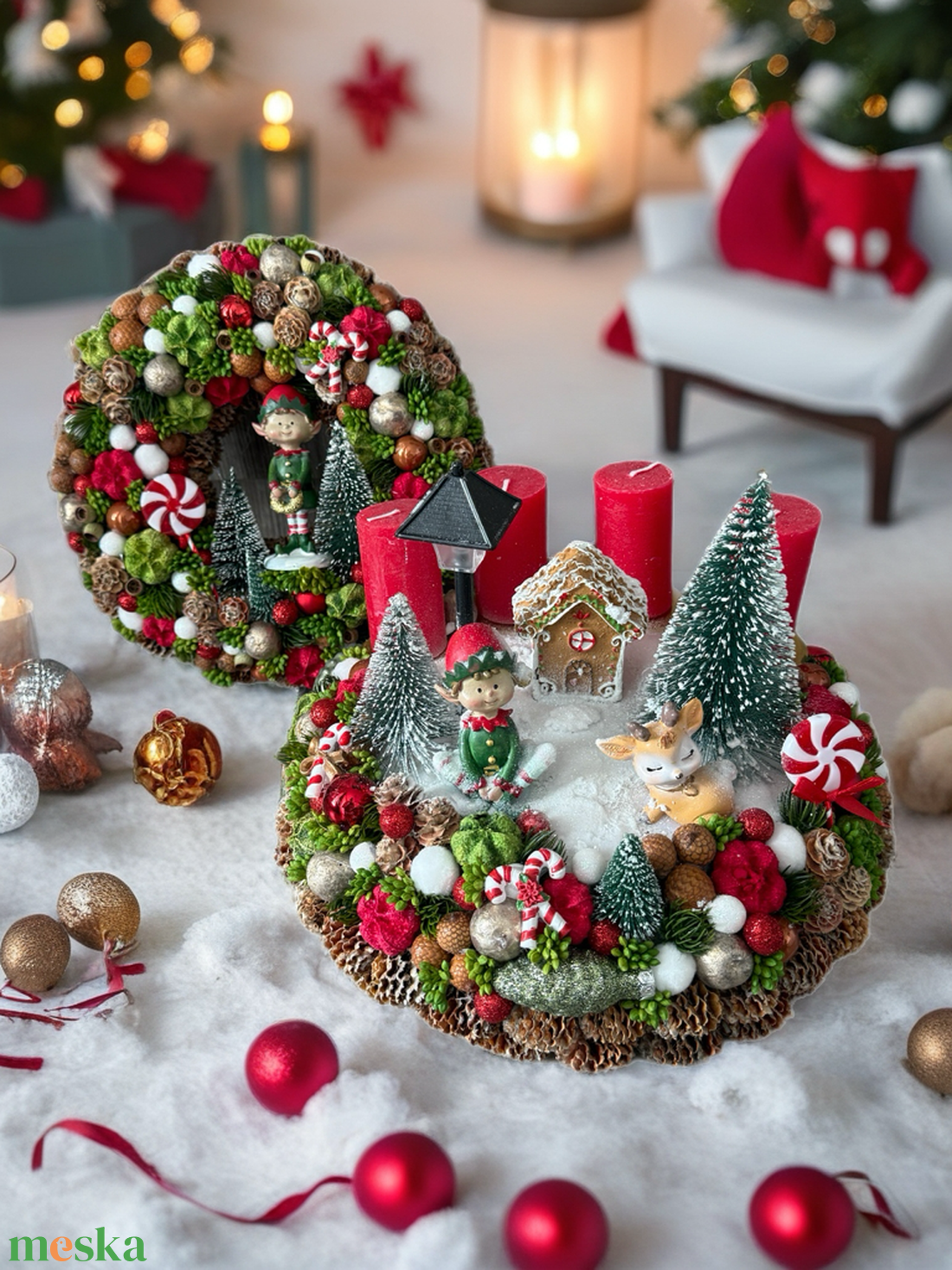 Adventi szett - karácsony - adventi díszek - adventi gyertyadíszek és koszorúdíszek - Meska.hu