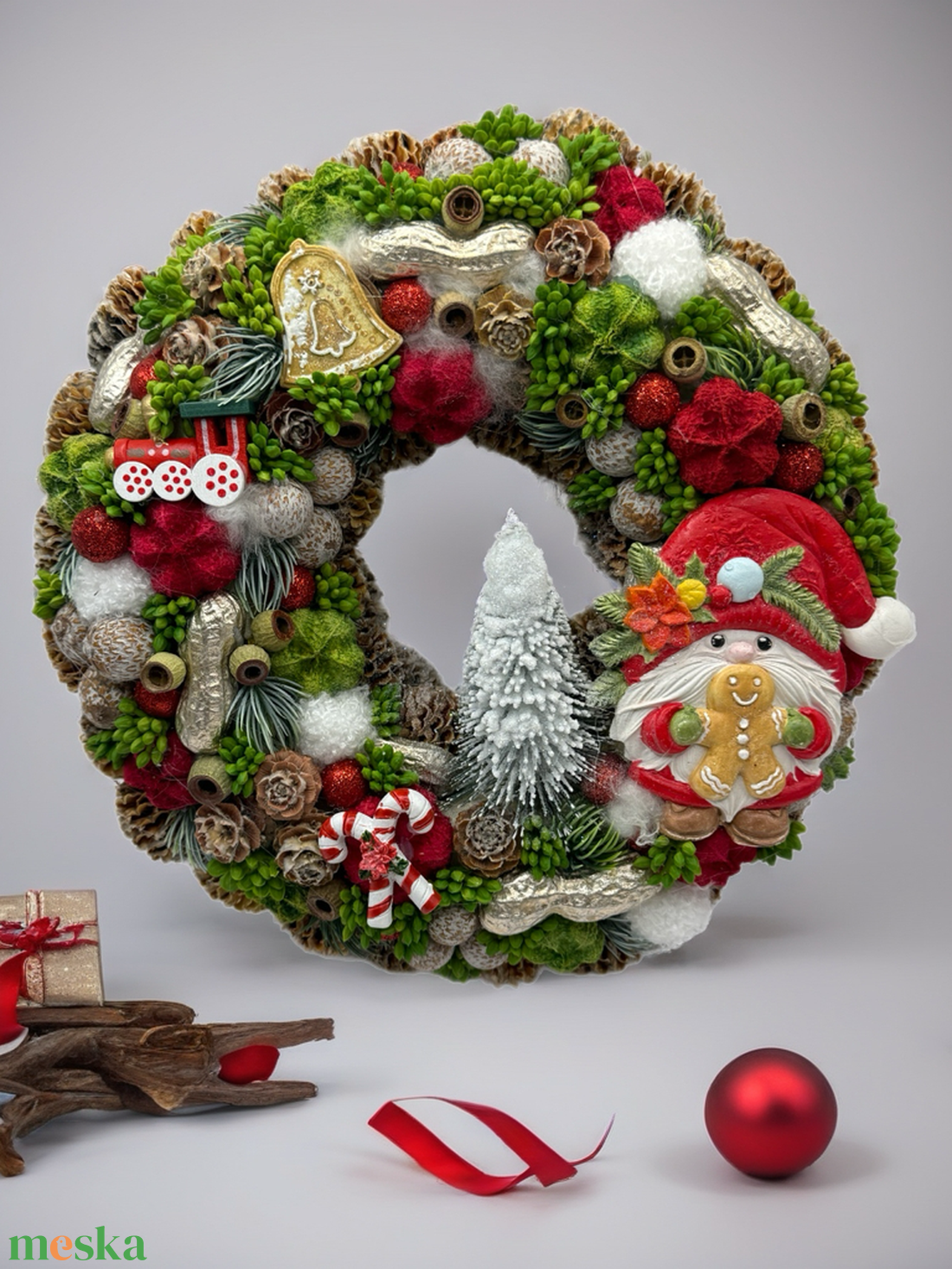 Ajtódísz - karácsony - adventi díszek - adventi ajtódísz - Meska.hu