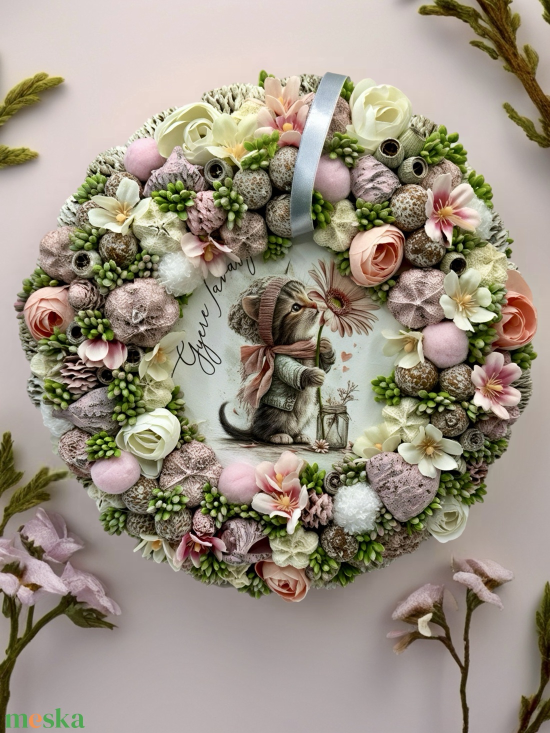 Tavaszi ajtódísz - otthon & életmód - dekoráció - ajtó- és ablak dekoráció - ajtódísz & kopogtató - Meska.hu