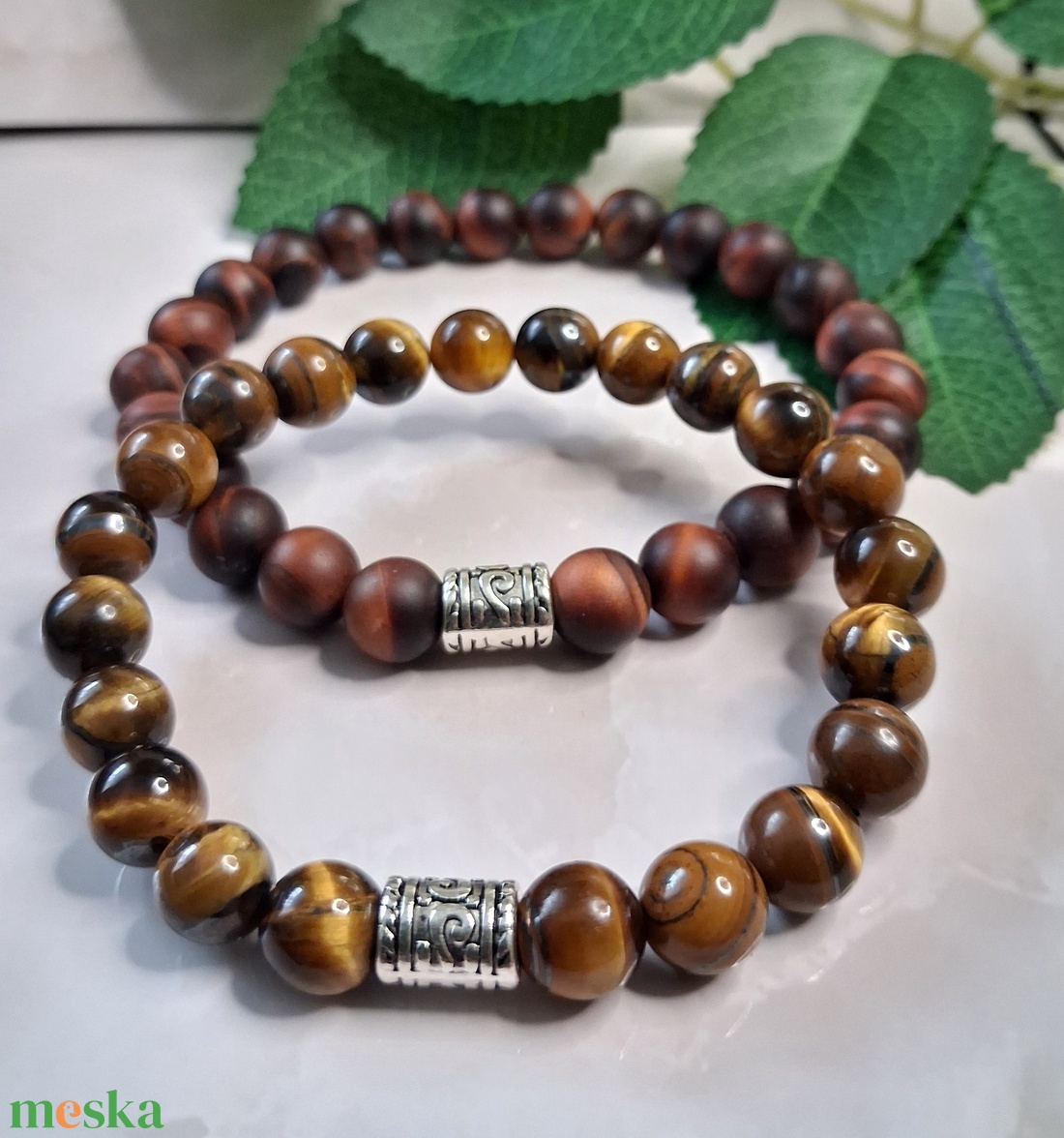 Valentin napi tigrisszem ásvány karkötő ajándékcsomag - ékszer - karkötő - ásványkarkötő - Meska.hu