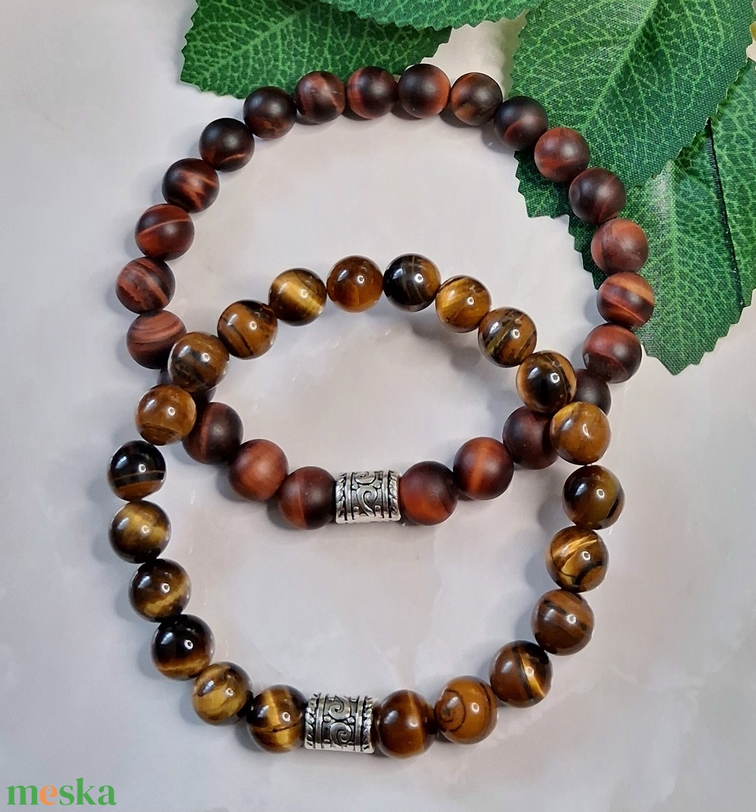 Valentin napi tigrisszem ásvány karkötő ajándékcsomag - ékszer - karkötő - ásványkarkötő - Meska.hu