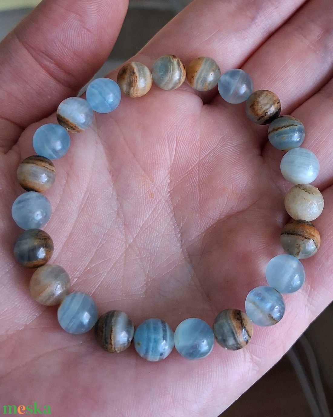 Aragonit ásvány karkötő- nyugalom és belső egyensúly - ékszer - karkötő - ásványkarkötő - Meska.hu
