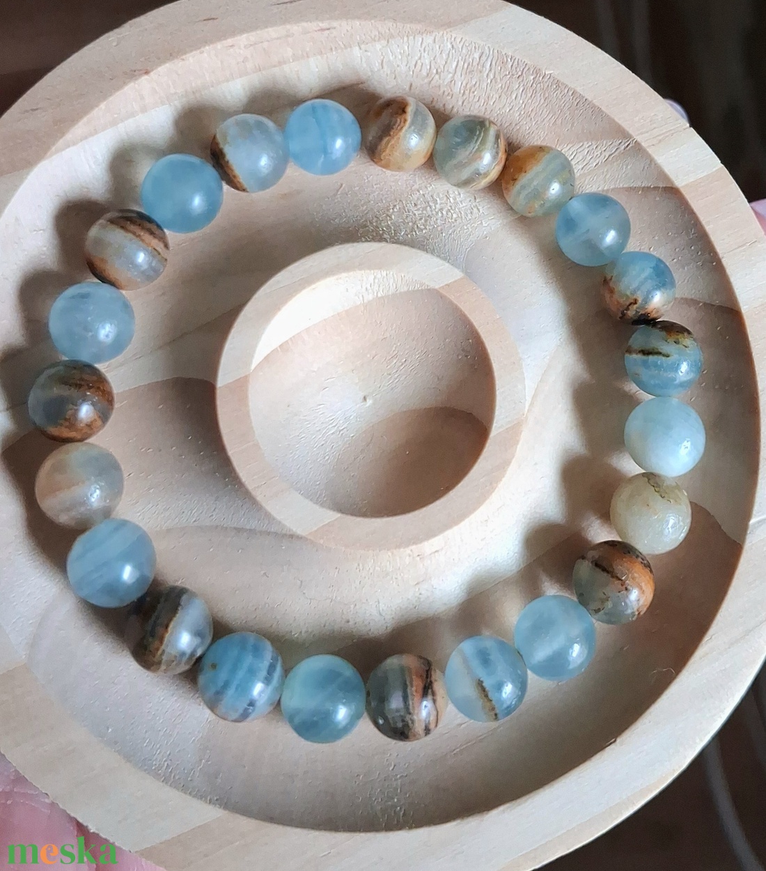 Aragonit ásvány karkötő- nyugalom és belső egyensúly - ékszer - karkötő - ásványkarkötő - Meska.hu