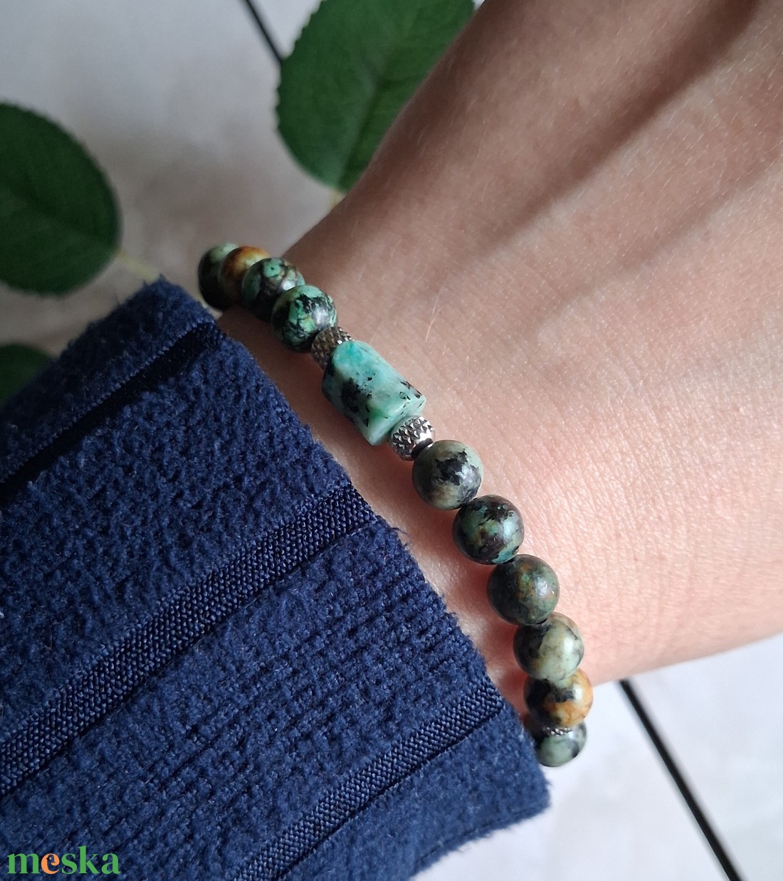 Afrikai türkiz ásvány karkötő- megújulás, egyensúly - ékszer - karkötő - ásványkarkötő - Meska.hu