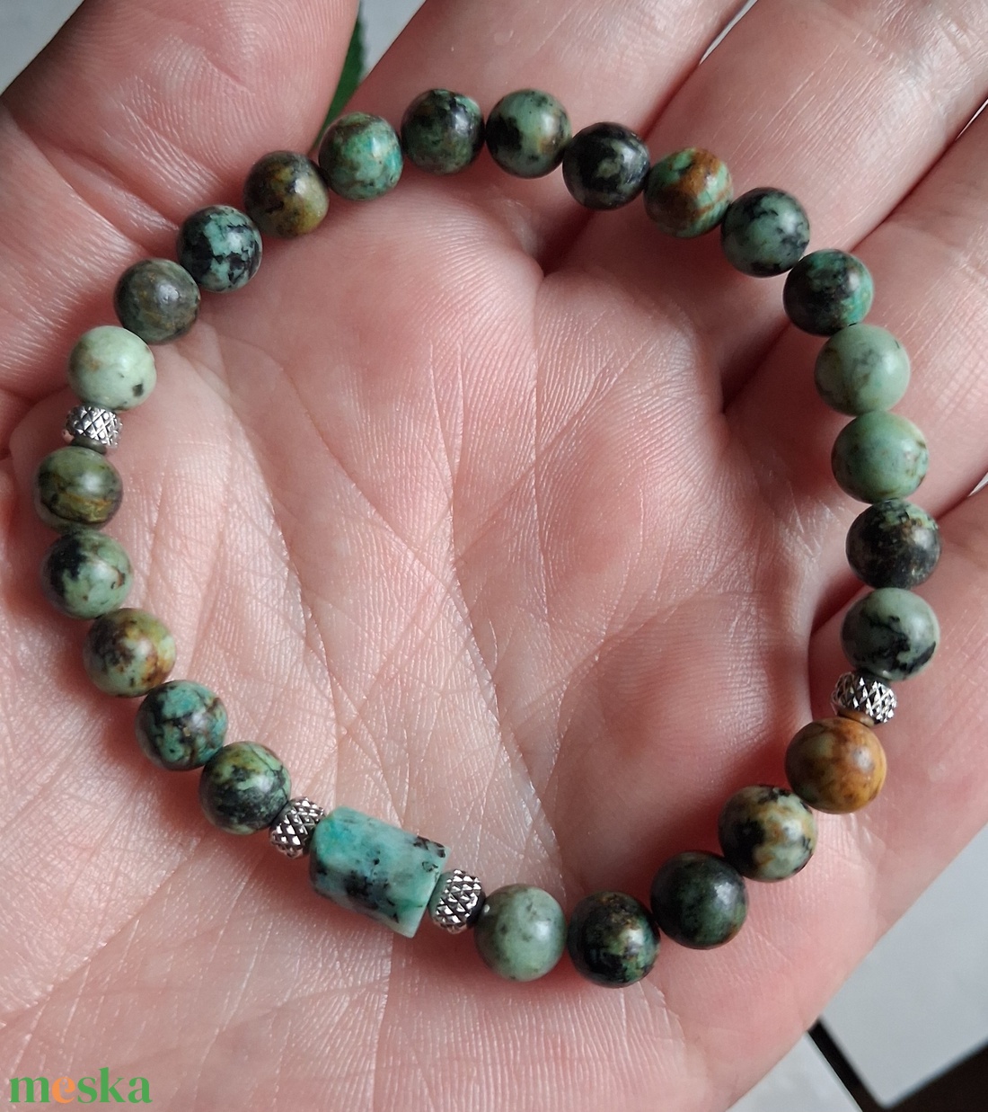 Afrikai türkiz ásvány karkötő- megújulás, egyensúly - ékszer - karkötő - ásványkarkötő - Meska.hu