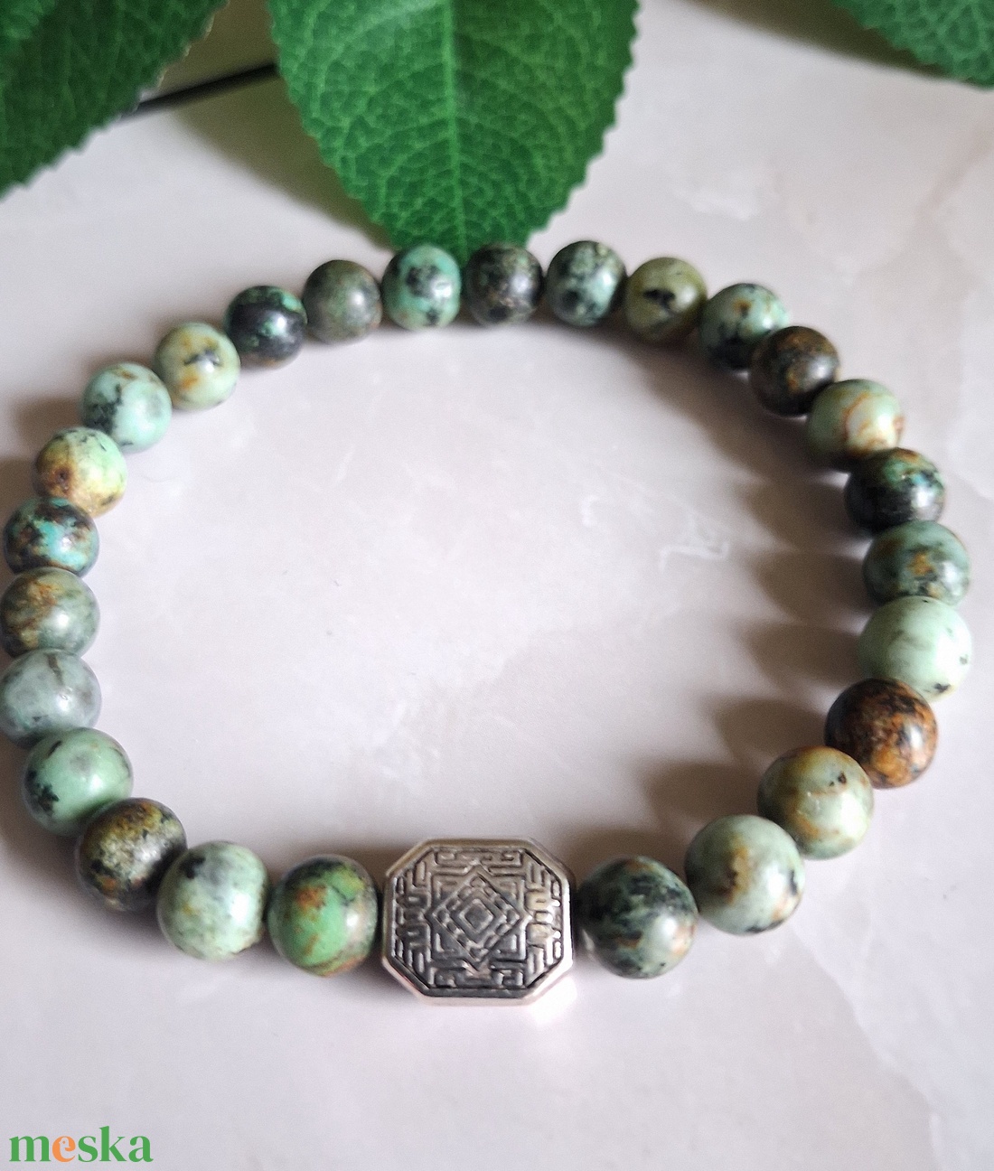 Afrikai türkiz ásvány karkötő- megújulás, egyensúly - ékszer - karkötő - ásványkarkötő - Meska.hu