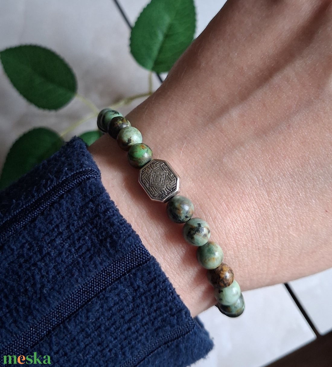 Afrikai türkiz ásvány karkötő- megújulás, egyensúly - ékszer - karkötő - ásványkarkötő - Meska.hu