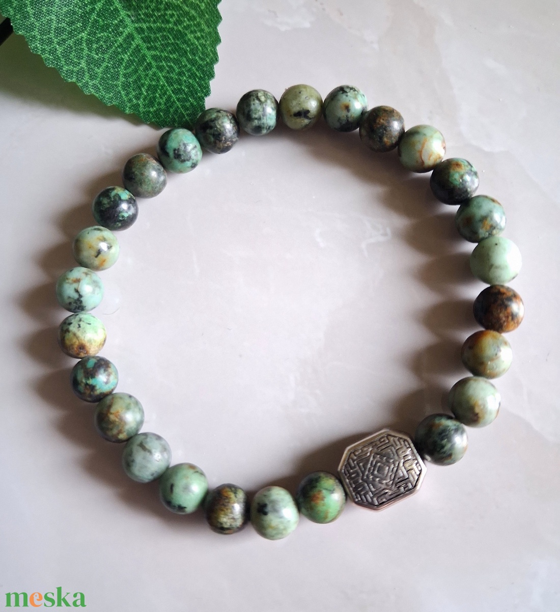 Afrikai türkiz ásvány karkötő- megújulás, egyensúly - ékszer - karkötő - ásványkarkötő - Meska.hu