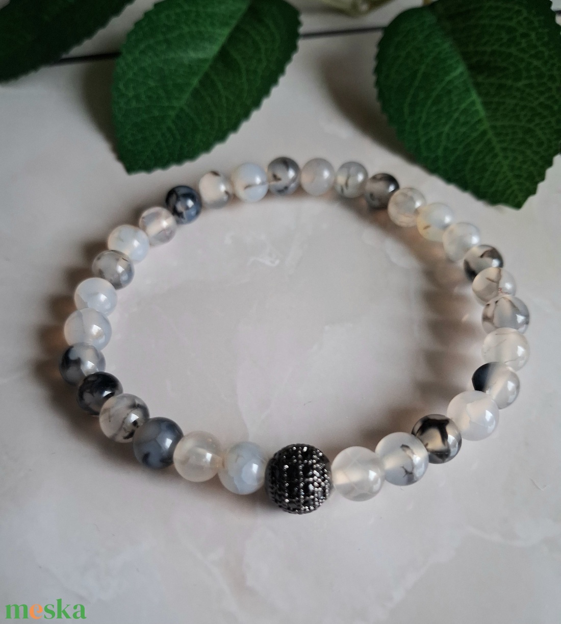 Sárkányvéna achát ásvány karkötő � védelem, stabilitás - ékszer - karkötő - ásványkarkötő - Meska.hu