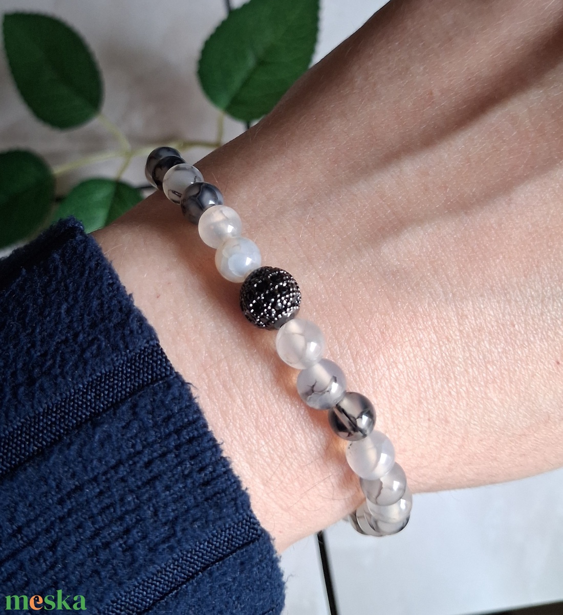 Sárkányvéna achát ásvány karkötő � védelem, stabilitás - ékszer - karkötő - ásványkarkötő - Meska.hu