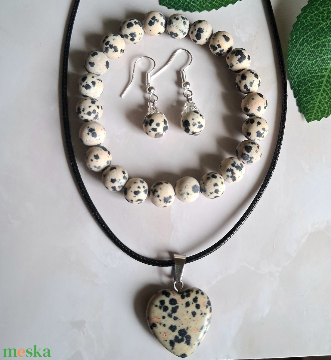 Dalmata jáspis ásvány ékszerszett � játékosság és védelem - ékszer - ékszerszett - Meska.hu