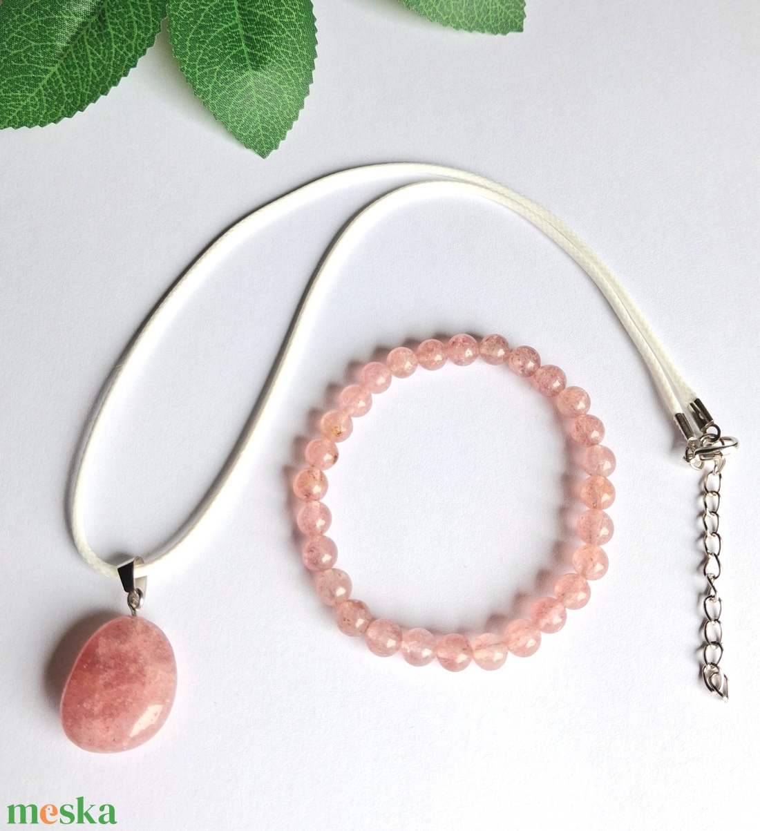 Eperkvarc nyaklánc és karkötő szett � szeretet és gyengédség - ékszer - ékszerszett - Meska.hu