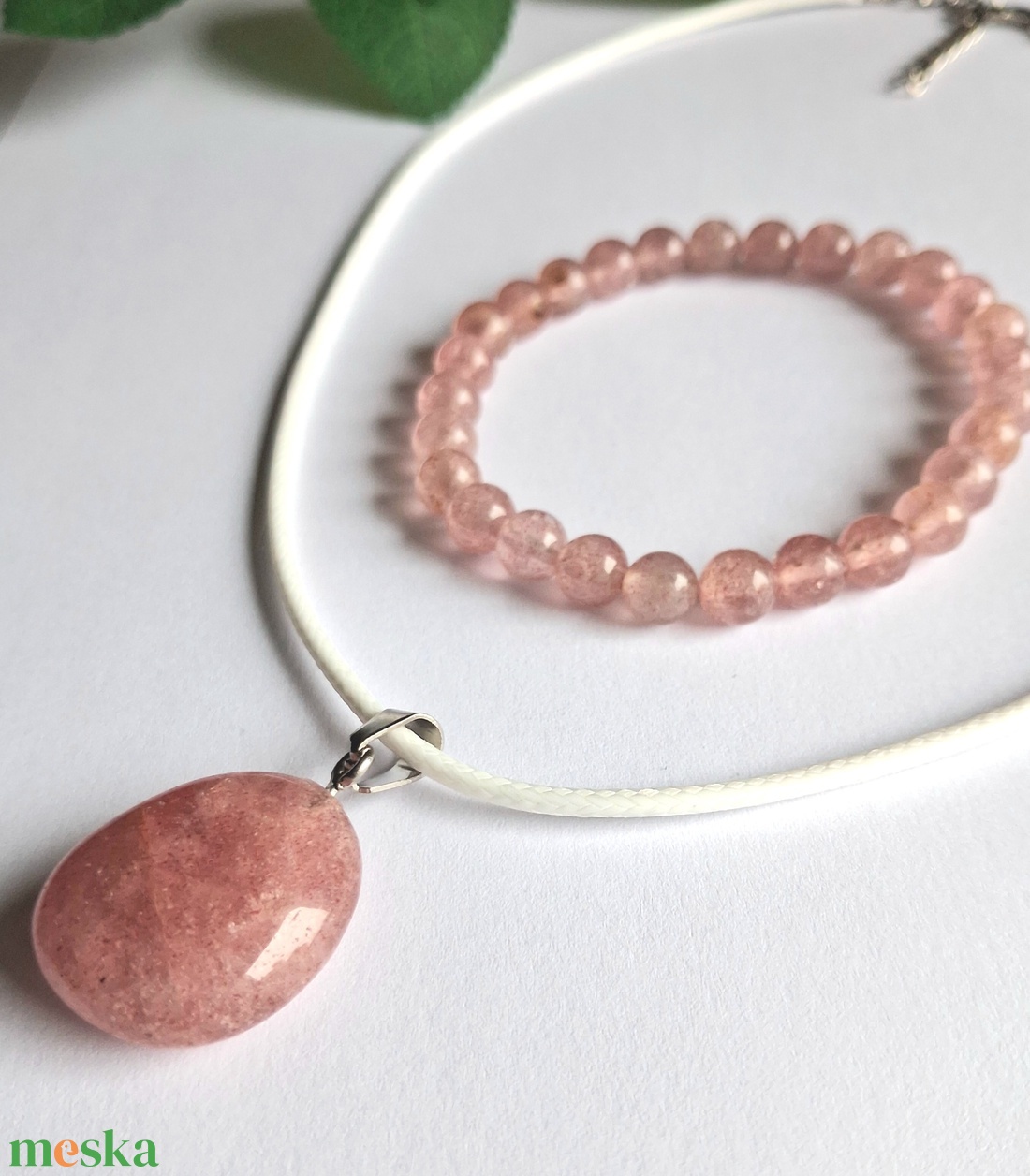 Eperkvarc nyaklánc és karkötő szett � szeretet és gyengédség - ékszer - ékszerszett - Meska.hu