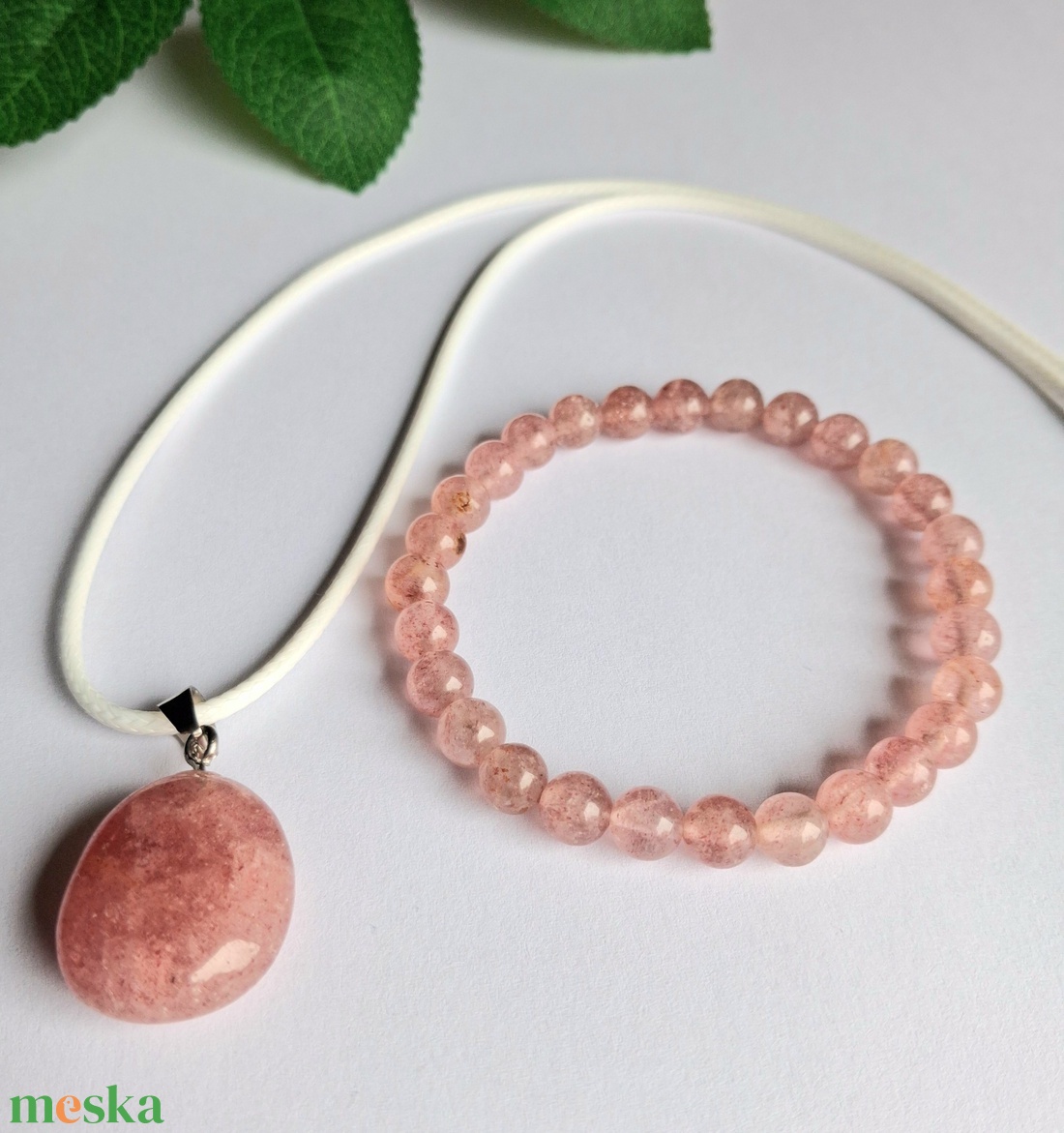 Eperkvarc nyaklánc és karkötő szett � szeretet és gyengédség - ékszer - ékszerszett - Meska.hu