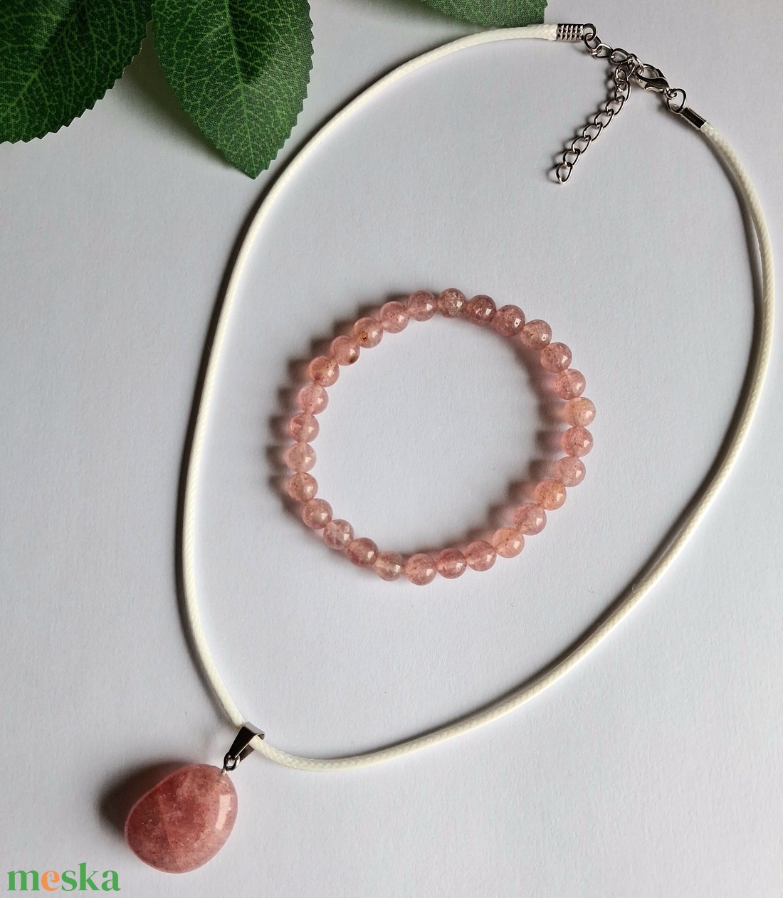 Eperkvarc nyaklánc és karkötő szett � szeretet és gyengédség - ékszer - ékszerszett - Meska.hu