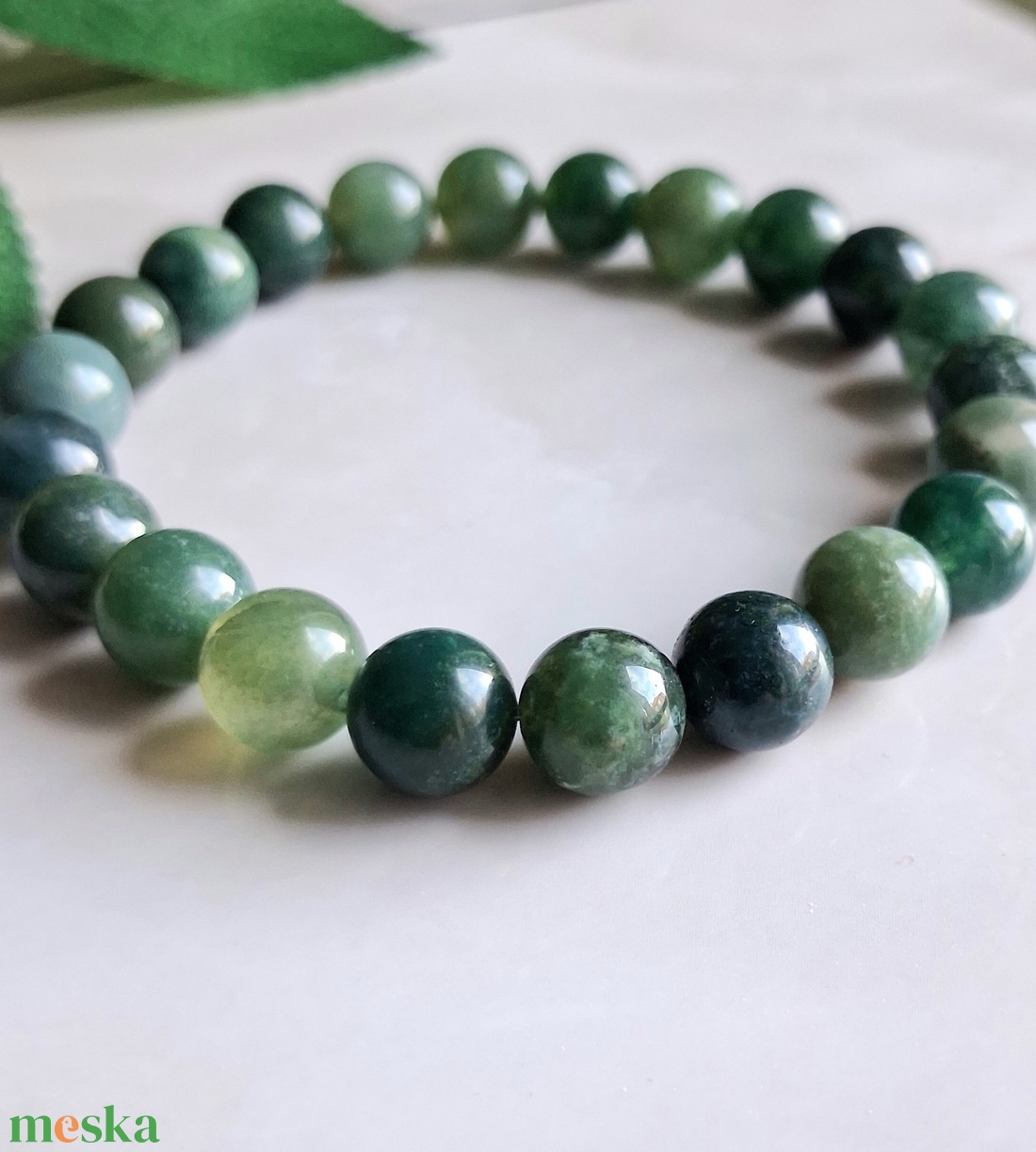 Moha achát ásvány karkötő - önbecsülés, siker - ékszer - karkötő - ásványkarkötő - Meska.hu